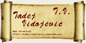 Tadej Vidojević vizit kartica